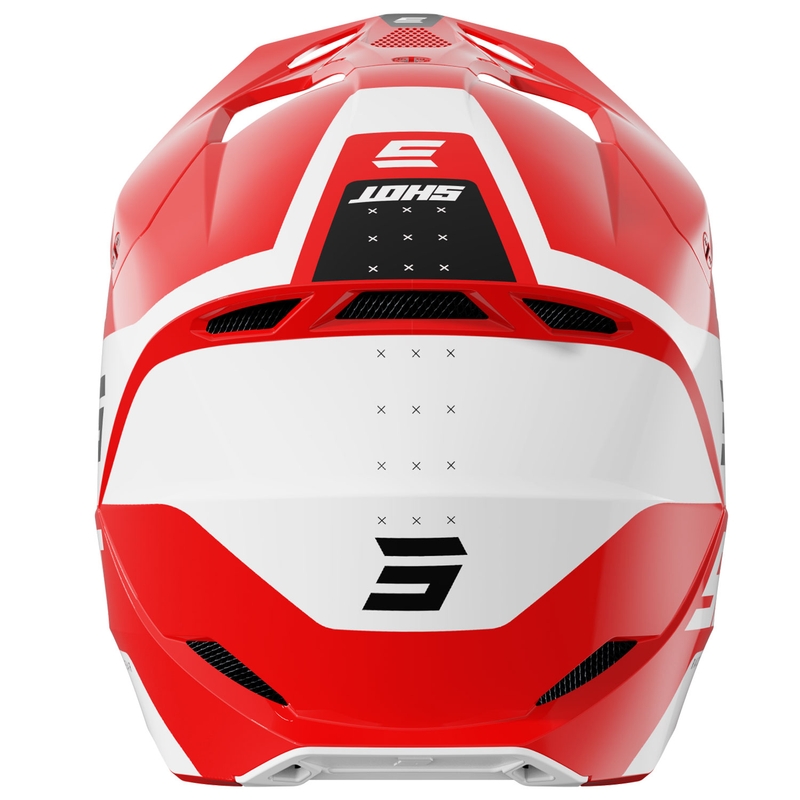Casque cross Shot Furious League rouge-blanc