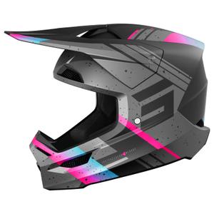 Casque cross Shot Furious Mirage bleu-rose