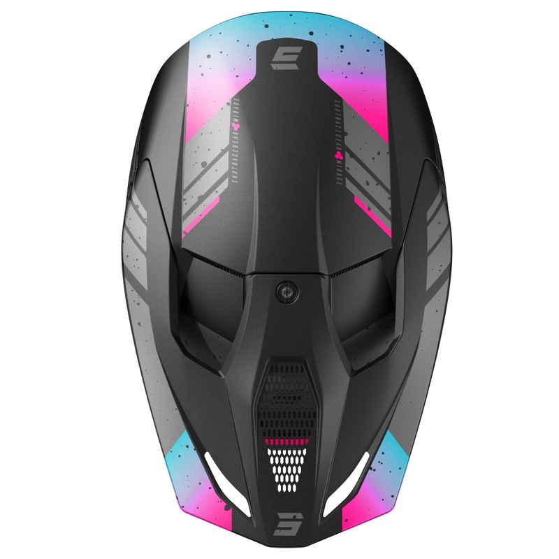 Casque cross Shot Furious Mirage bleu-rose
