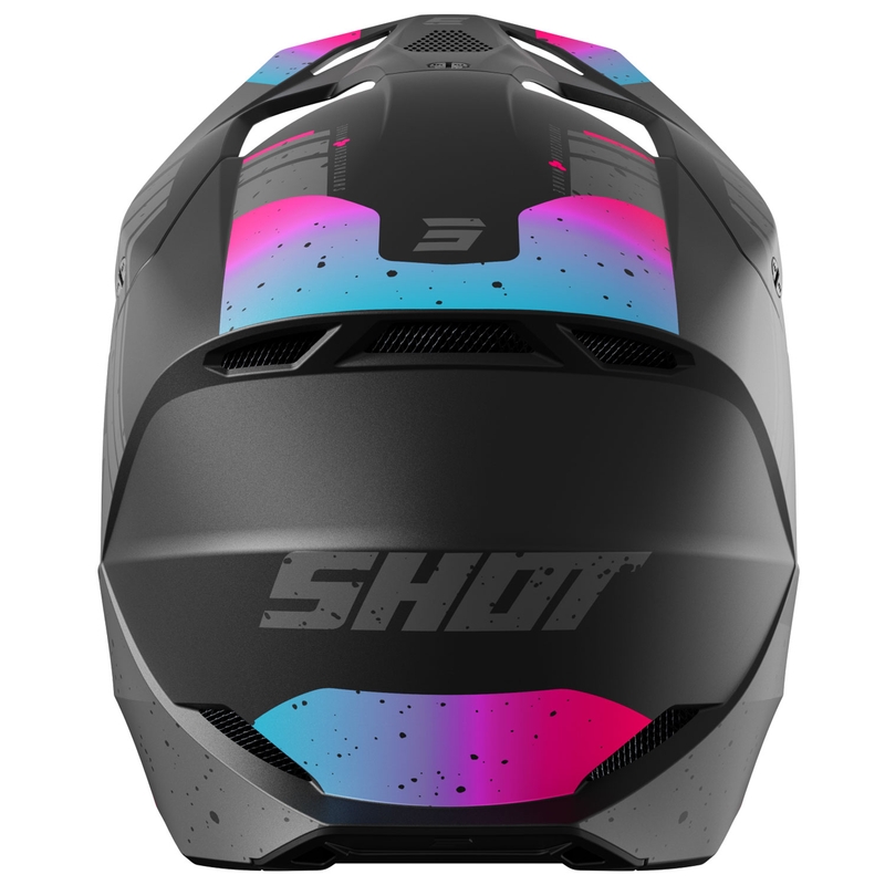 Casque cross Shot Furious Mirage bleu-rose