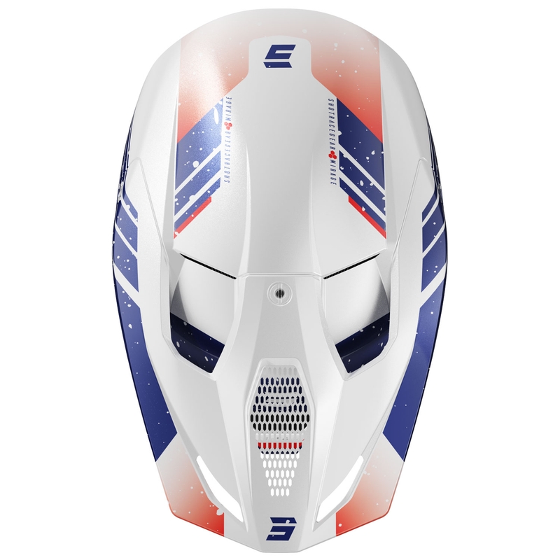 Casque cross Shot Furious Mirage bleu-rouge