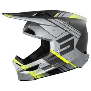 Casque cross Shot Furious Mirage gris-jaune fluo