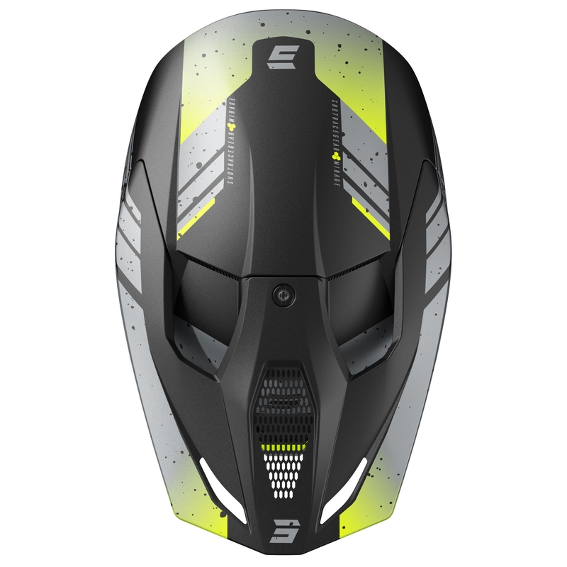 Casque cross Shot Furious Mirage gris-jaune fluo