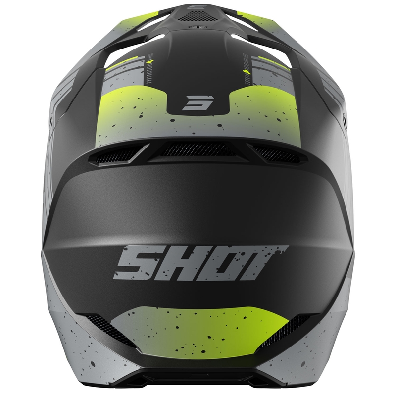 Casque cross Shot Furious Mirage gris-jaune fluo