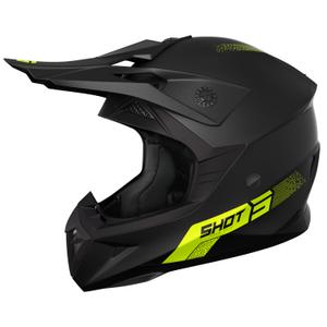 Casque cross Shot Pulse Element jaune fluo mat