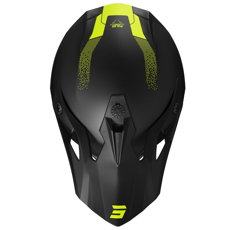 Casque cross Shot Pulse Element jaune fluo mat