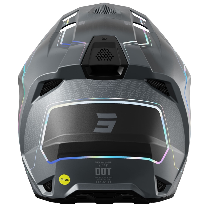 Casque cross Shot Lite Challenger gris perle holographique