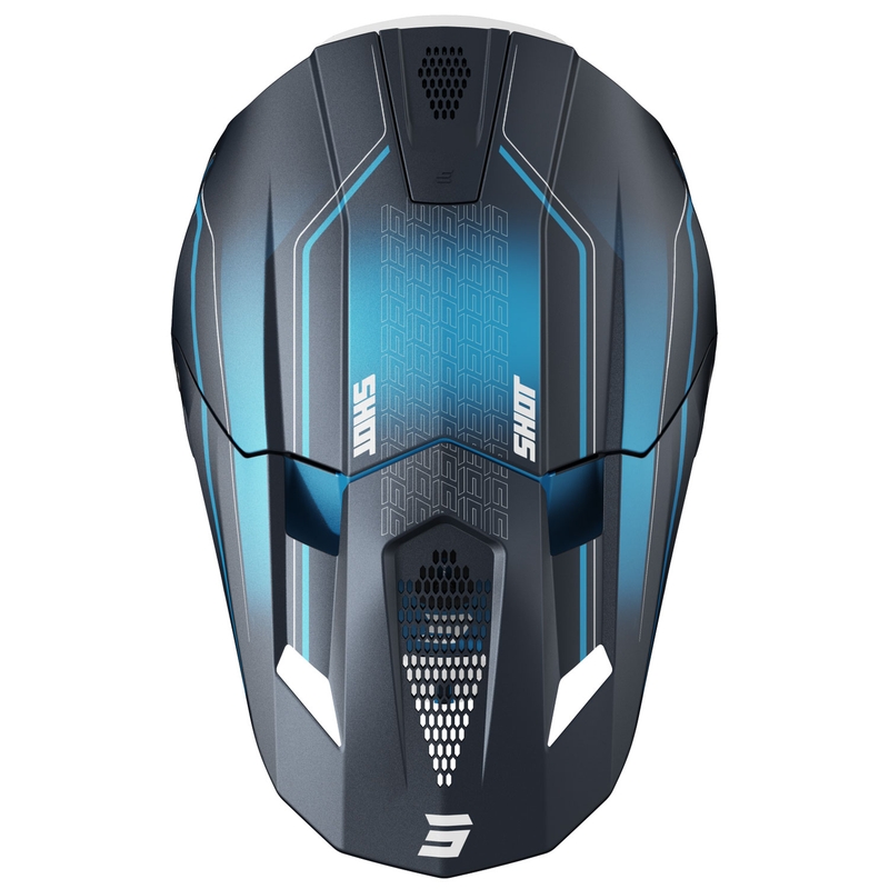 Casque cross Shot Lite Challenger bleu mat