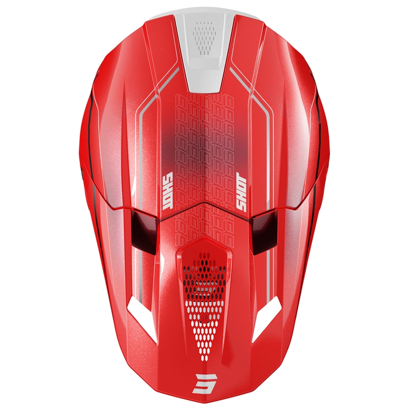 Casque cross Shot Lite Challenger rouge perle