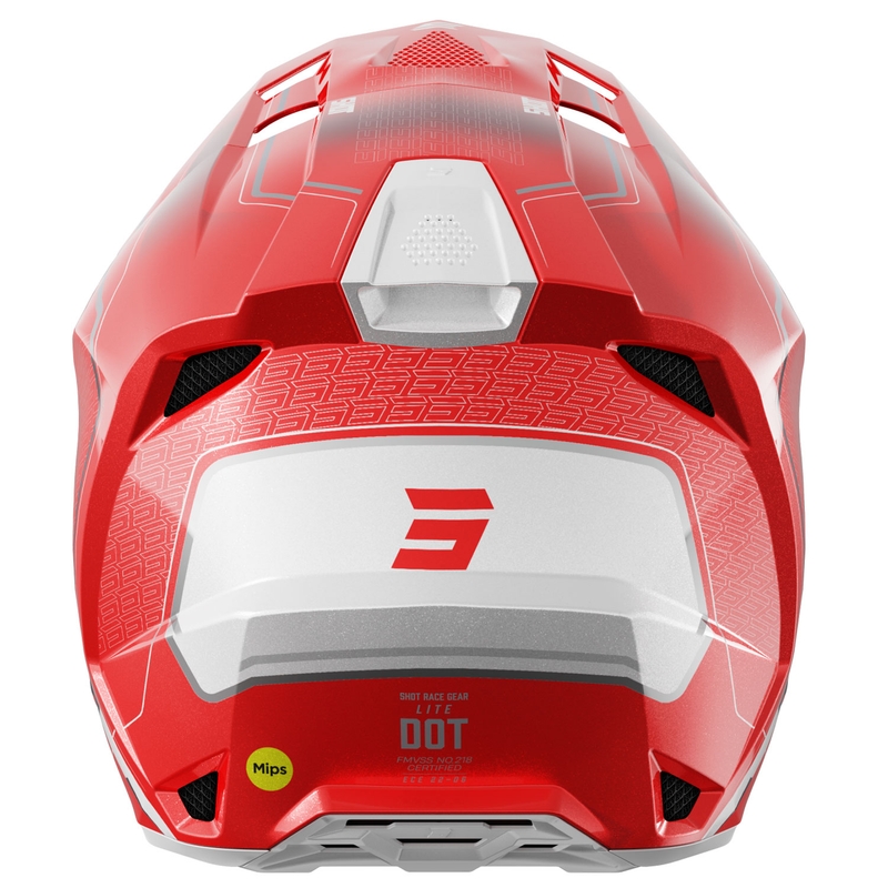 Casque cross Shot Lite Challenger rouge perle