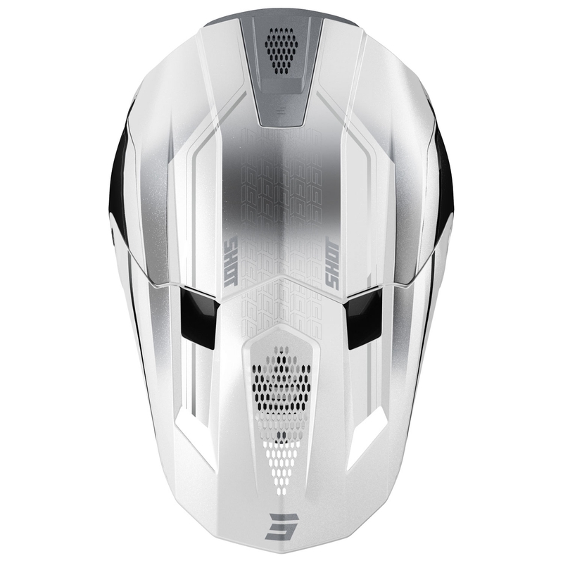 Casque cross Shot Lite Challenger perle noir-blanc