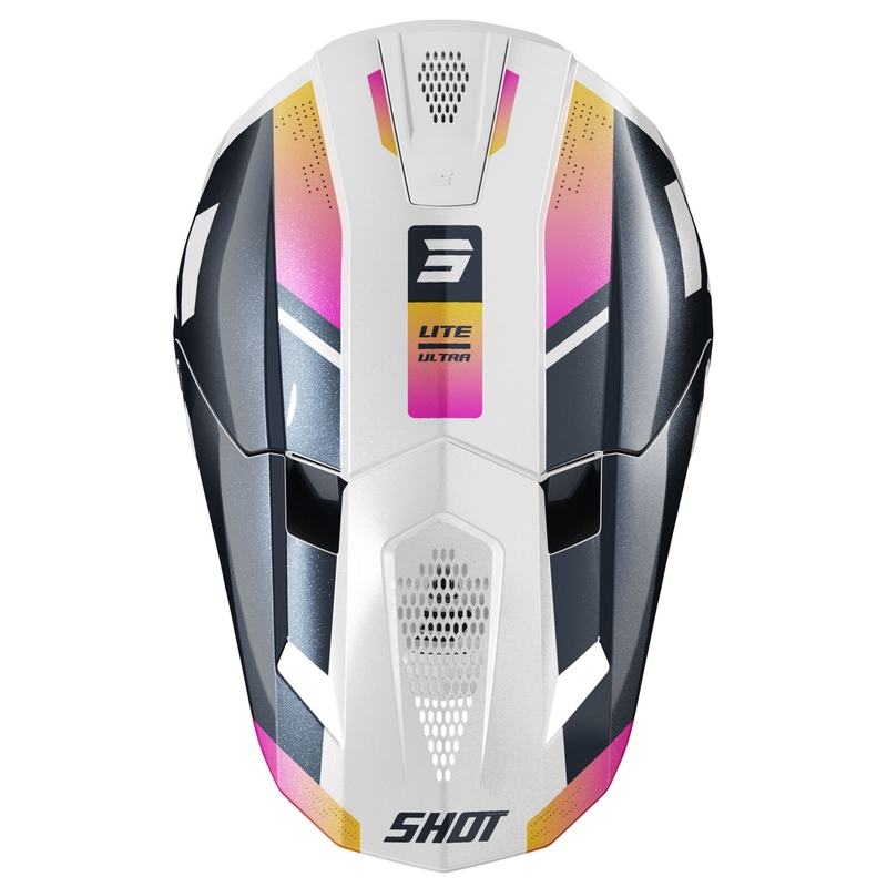 Casque cross Shot Lite Ultra perle bleu-orange-rose