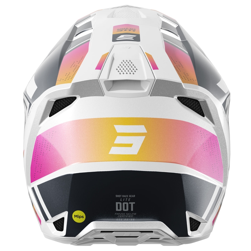 Casque cross Shot Lite Ultra perle bleu-orange-rose