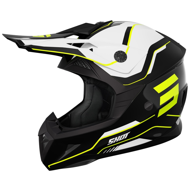Casque cross Shot Pulse Lines noir-jaune fluo