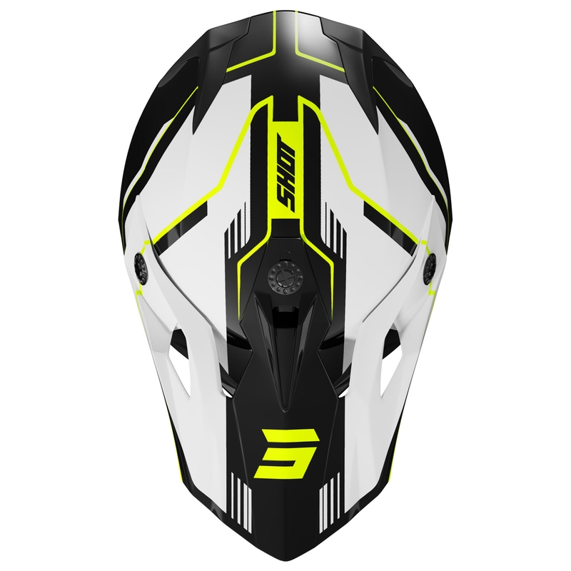 Casque cross Shot Pulse Lines noir-jaune fluo