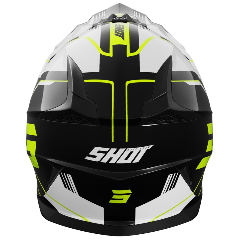Casque cross Shot Pulse Lines noir-jaune fluo