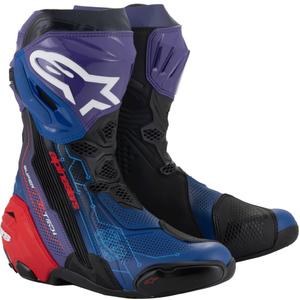 Bottes moto Alpinestars Supertech R Vented édition limitée Martinator Jorge Martin bleu-violet-rouge-noir
