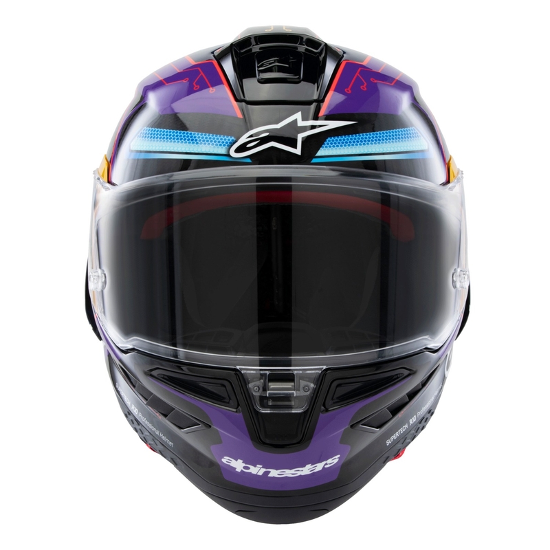 Casque Moto Intégral Alpinestars Supertech R-10 Limited Edition Martinator Jorge Martin Bleu-Violet-Rouge-Jaune