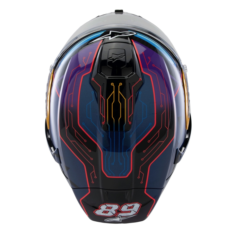 Casque Moto Intégral Alpinestars Supertech R-10 Limited Edition Martinator Jorge Martin Bleu-Violet-Rouge-Jaune