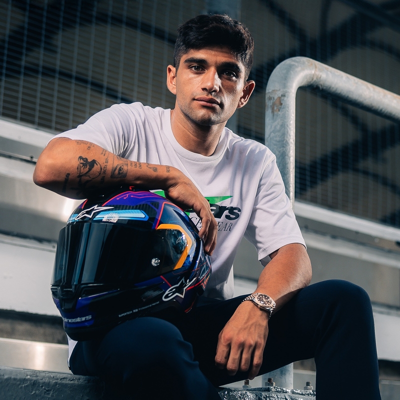 Casque Moto Intégral Alpinestars Supertech R-10 Limited Edition Martinator Jorge Martin Bleu-Violet-Rouge-Jaune