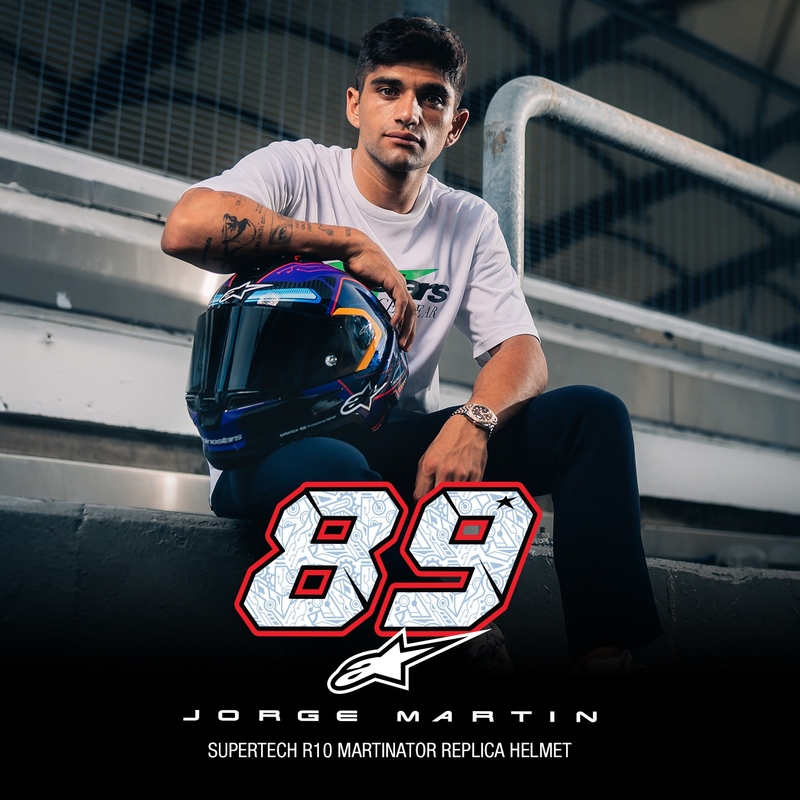 Casque Moto Intégral Alpinestars Supertech R-10 Limited Edition Martinator Jorge Martin Bleu-Violet-Rouge-Jaune
