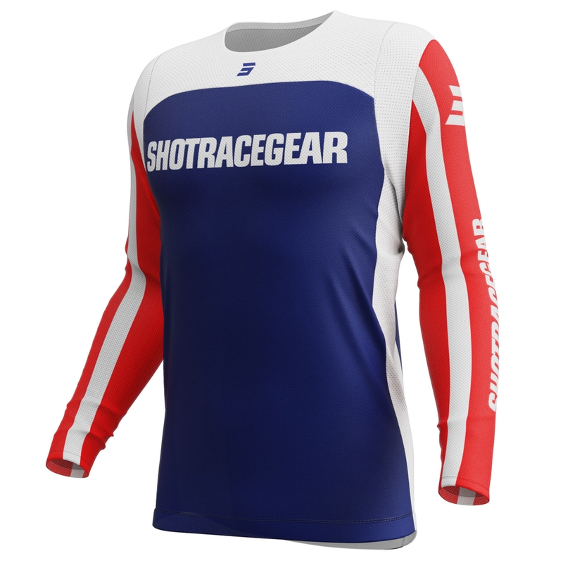 Maillot cross Shot Contact Mythic bleu-rouge