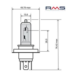 Žárovka RMS 12V 35/35W, HS1 modrá