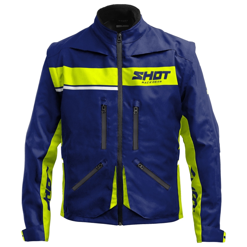 Veste moto Shot Contact Assault 2.0 bleu-jaune fluo