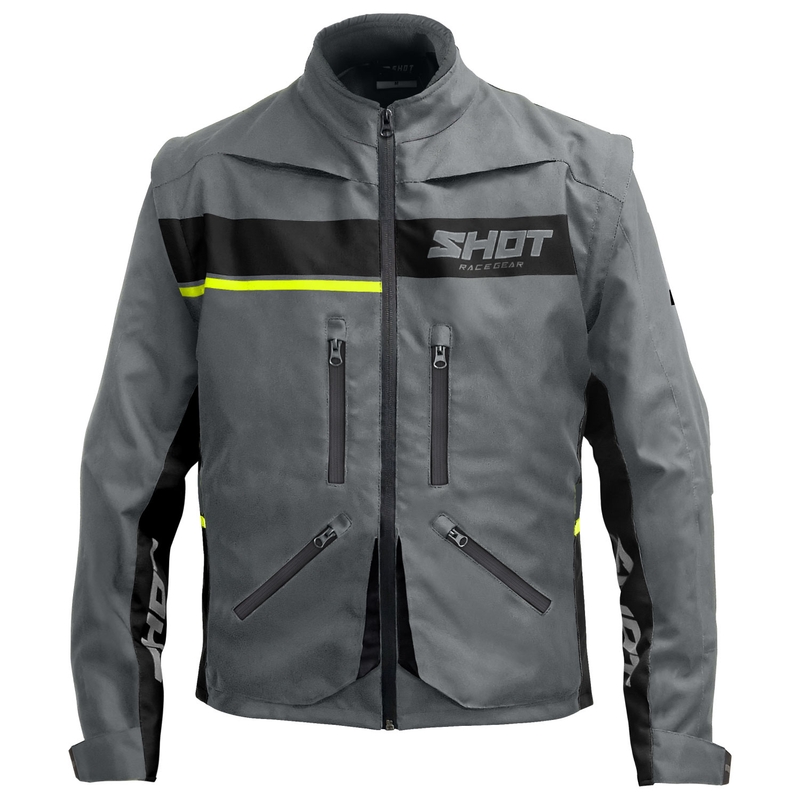 Veste moto Shot Contact Assault 2.0 gris-jaune fluo