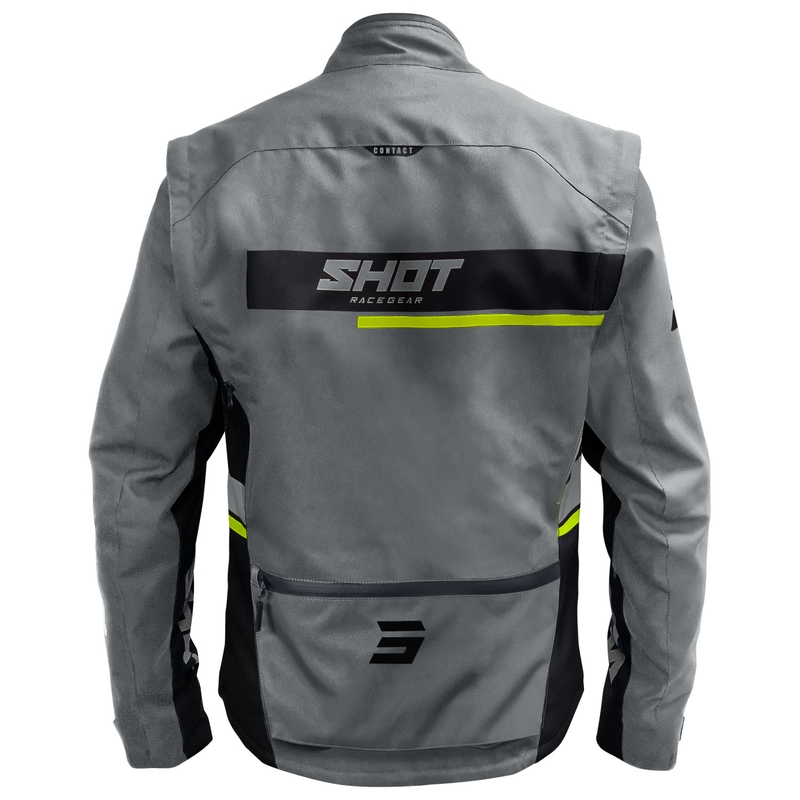 Veste moto Shot Contact Assault 2.0 gris-jaune fluo