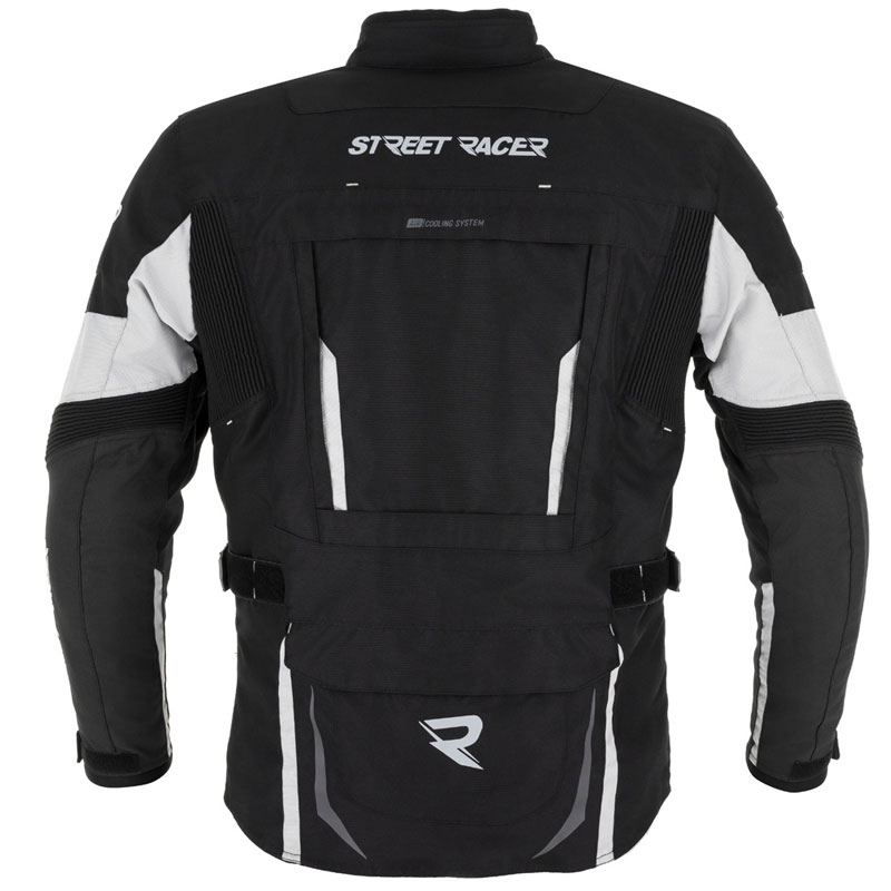 Veste de moto Street Racer Hilax noir-gris