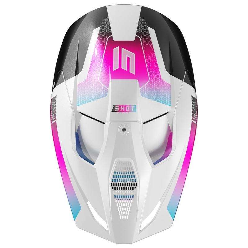 Casque de motocross enfant Shot Furious Phaser noir-bleu-rose