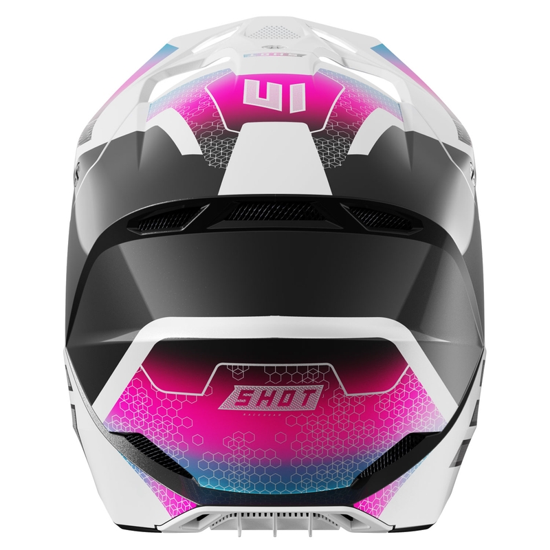 Casque de motocross enfant Shot Furious Phaser noir-bleu-rose