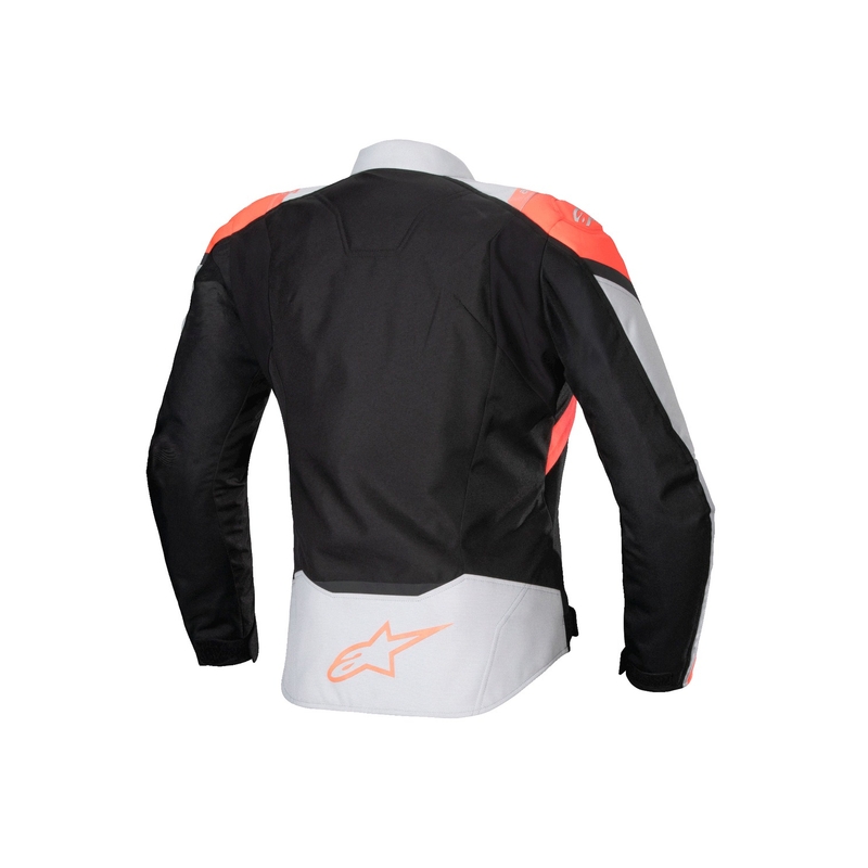 Blouson moto femme Alpinestars Stella T-Jaws 4 Waterproof noir-gris-rouge fluo