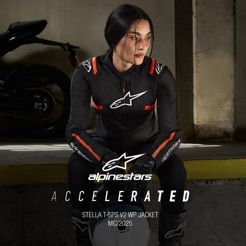 Blouson moto femme Alpinestars Stella T-SPS 2 Waterproof noir-blanc-rouge fluo