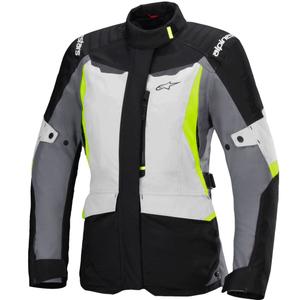 Blouson moto femme Alpinestars Stella ST-1 Waterproof gris-noir-jaune fluo