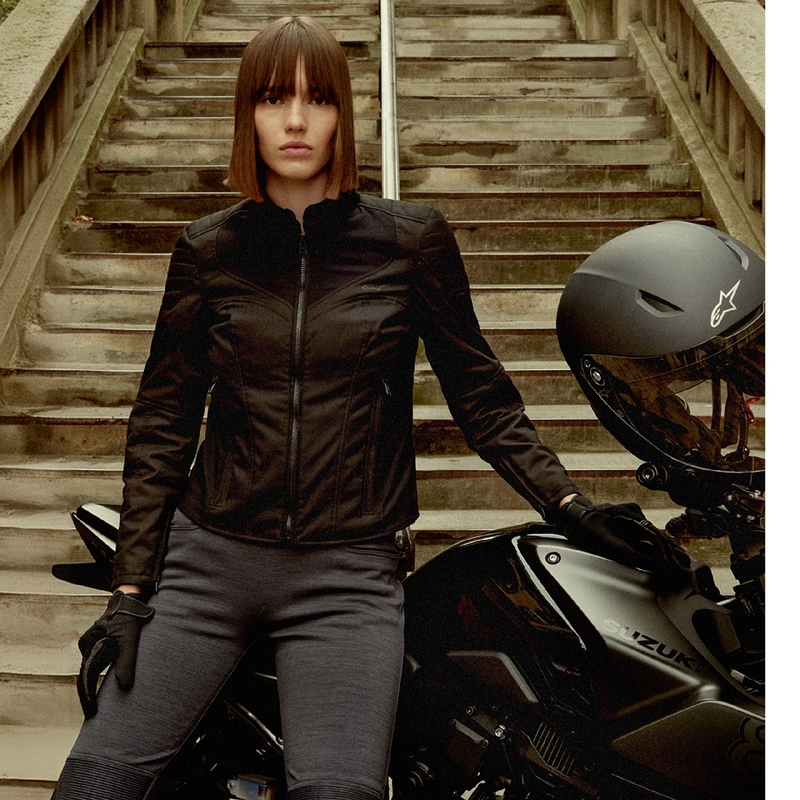 Blouson Moto Femme Alpinestars Stella Isla Water Résistant Noir-Noir