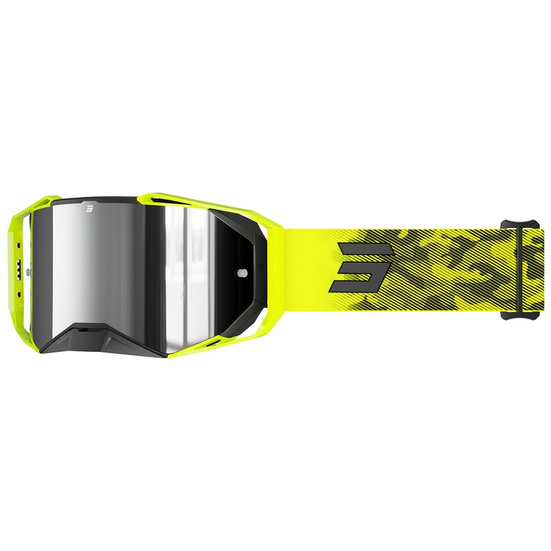 Lunettes cross Shot Lite Patrol jaune fluo avec plexiglas iridium argent