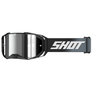 Lunettes de motocross Shot Lite Solid noir avec plexiglas iridium argenté