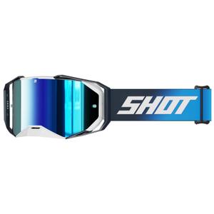 Lunettes de motocross Shot Lite Solid bleu avec plexiglas iridium bleu