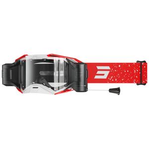 Lunettes cross Shot Lite Roll-Off Mist rouge avec plexiglas transparent
