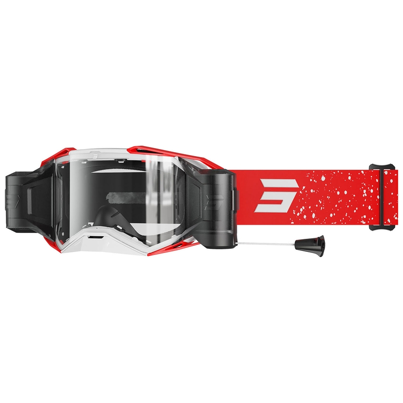 Lunettes cross Shot Lite Roll-Off Mist rouge avec plexiglas transparent