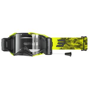 Lunettes cross Shot Lite Roll-Off Patrol jaune fluo avec plexiglas transparent
