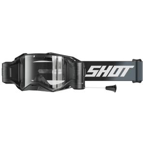 Lunettes de motocross Shot Lite Roll-Off Solid Black avec plexiglas transparent