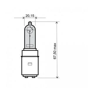 Žárovka RMS 12V 35/35W, BA20D modrá