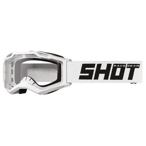 Lunettes de motocross enfant Shot Rocket Kid 2.0 blanc uni avec plexiglas transparent