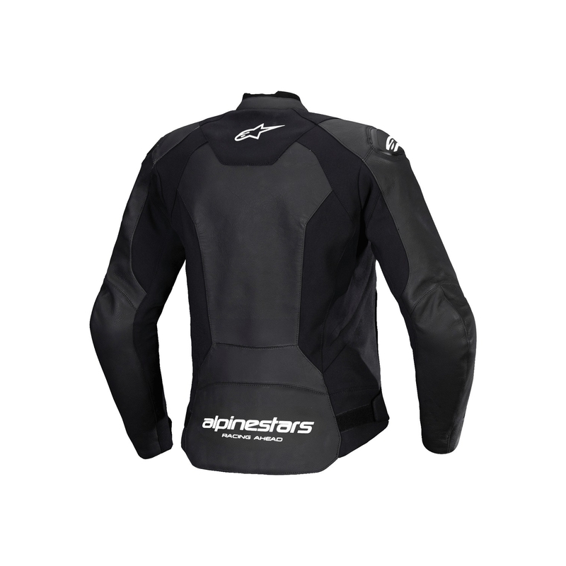 Blouson moto cuir femme Alpinestars Stella Faster 3 noir-blanc