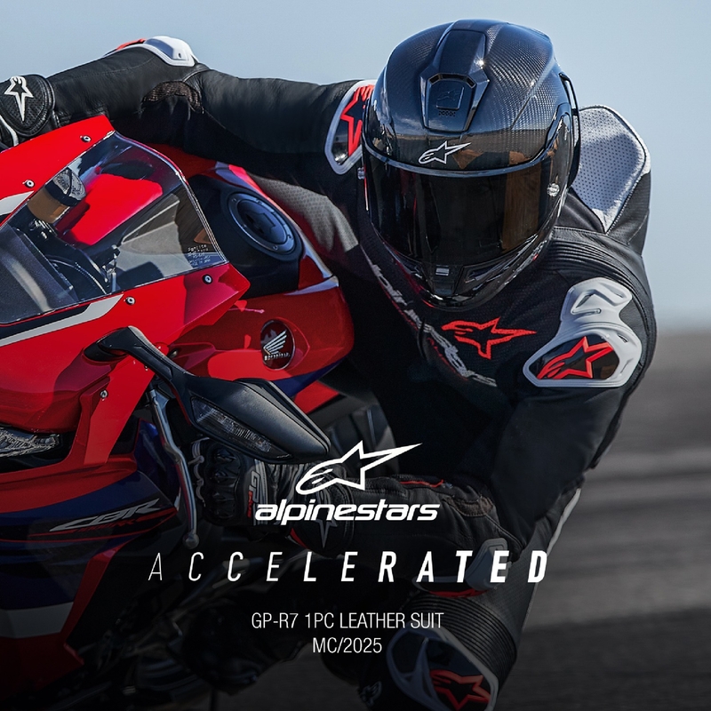 Combinaison moto une pièce en cuir Alpinestars GP-R7 Tech-Air ready/compatible noir-blanc-rouge fluo