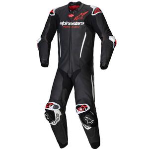 Combinaison moto une pièce en cuir Alpinestars GP-R7 Tech-Air ready/compatible noir-blanc-rouge fluo