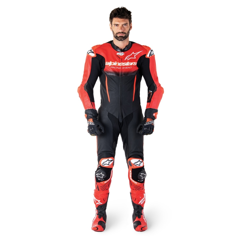 Combinaison en cuir une pièce Alpinestars GP-R7 Tech-Air ready/compatible noir-rouge